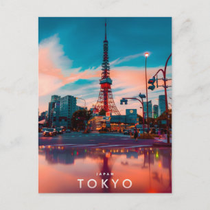 Neonkrone von Tokio: Tokyo Tower im Herzen 2026 Feiertagspostkarte