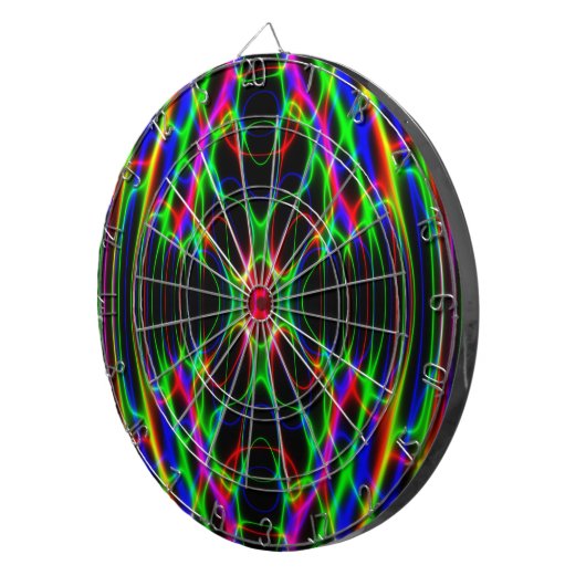 NeonLASERLICHT-psychedelisches abstraktes Dartscheibe (Vorderseite rechts)