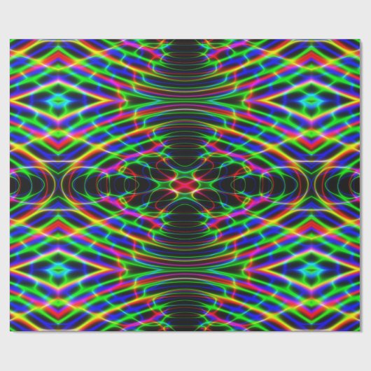 NeonLASERLICHT-psychedelisches abstraktes Geschenkpapier (Flach)