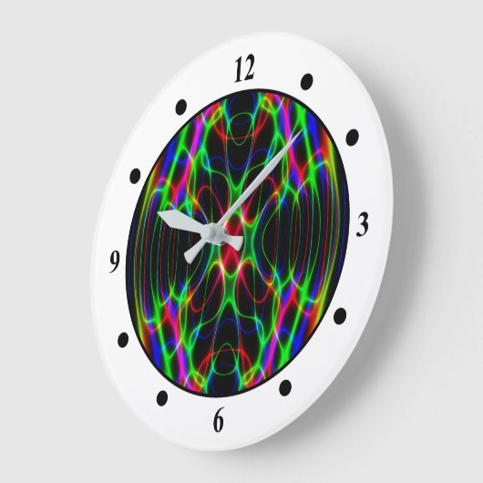 NeonLASERLICHT-psychedelisches abstraktes Große Wanduhr (Winkel)