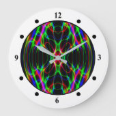NeonLASERLICHT-psychedelisches abstraktes Große Wanduhr (Vorderseite)