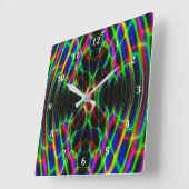 NeonLASERLICHT-psychedelisches abstraktes Quadratische Wanduhr (Winkel)