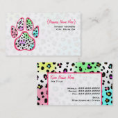 Neonleopard-Druck-Tatzen-Druck-Visitenkarte Visitenkarte (Vorne/Hinten)
