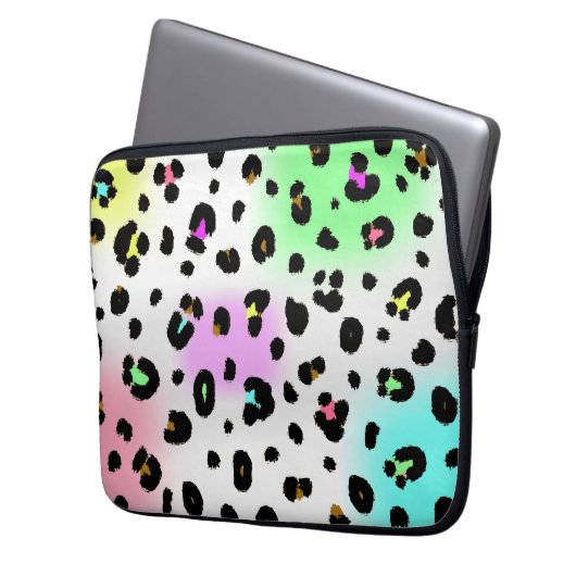 Neonleopard-Elektronik-Tasche Laptopschutzhülle (Vorderseite Links)