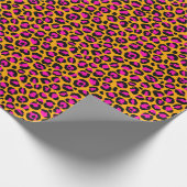 Neonleoparfell lila orange und schwarz geschenkpapier (Ecke)