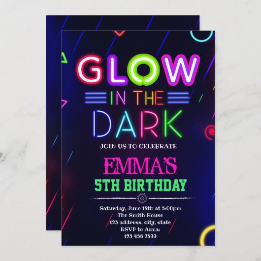 Neonleuchte Einladung (Vorne/Hinten)