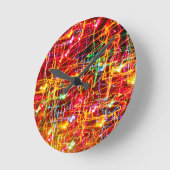 Neonleuchten drehen glühende runde Wanduhren (Winkel)