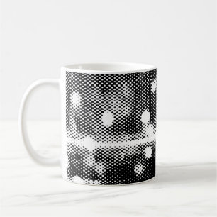 Neonleuchten und geometrisch nahtloses Muster Kaffeetasse