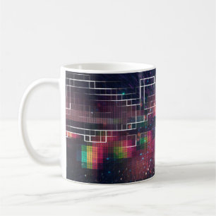 Neonleuchten und geometrisch nahtloses Muster Kaffeetasse