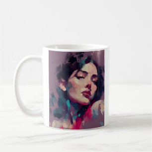 Neonlicht-Abstraktes Porträt Kaffeetasse