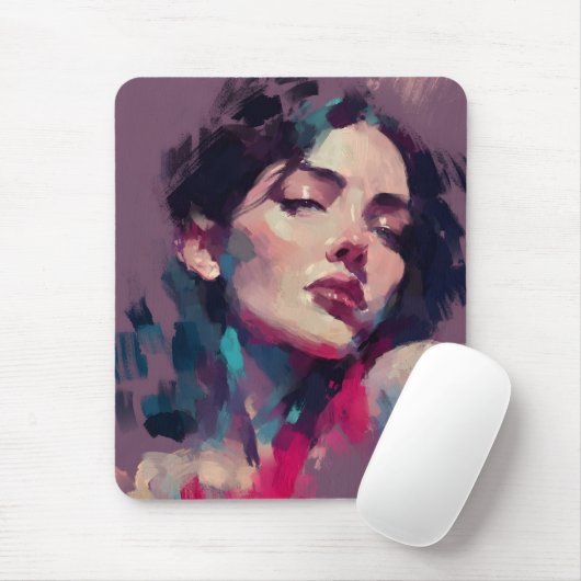Neonlicht-Abstraktes Porträt Mousepad (Mit Mouse)