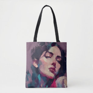 Neonlicht-Abstraktes Porträt Tasche