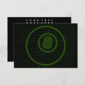 Neonlicht-Achtball Einladung (Vorne/Hinten)