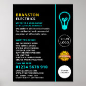 Neonlicht, elektrische Werbung Poster (Vorne)