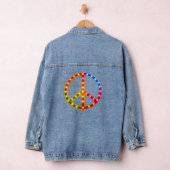 Neonlicht Friedenszeichen Unisex Jeansjacke (Hangar)