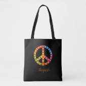 Neonlicht Friedenszeichen Unisex Tasche (Vorderseite)