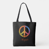 Neonlicht Friedenszeichen Unisex Tasche (Rückseite)