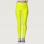 Neonlicht-grüne Vollfarbe Leggings (Vorderseite)