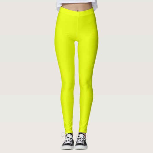 Neonlicht-grüne Vollfarbe Leggings (Vorderseite)