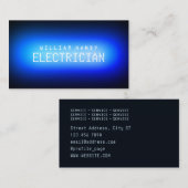 Neonlicht inspiriert blau visitenkarte (Vorne/Hinten)