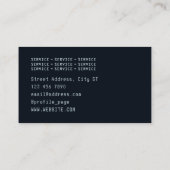 Neonlicht inspiriert blau visitenkarte (Rückseite)