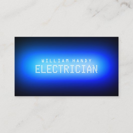 Neonlicht inspiriert blau visitenkarte (Vorderseite)