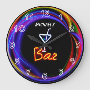 Neonlicht Privathaus Personalisierte Bar Uhr