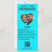 Neonlicht-Rock-’n’-Roll-Hochzeitsticket Einladung (Rückseite)