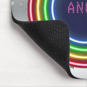 Neonlicht-silbernes Gold hat mit Monogramm | in Mousepad (Ecke)