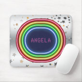 Neonlicht-silbernes Gold hat mit Monogramm | in Mousepad (Mit Mouse)