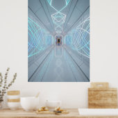 Neonlicht-Tech-Korridor Poster (Küche)
