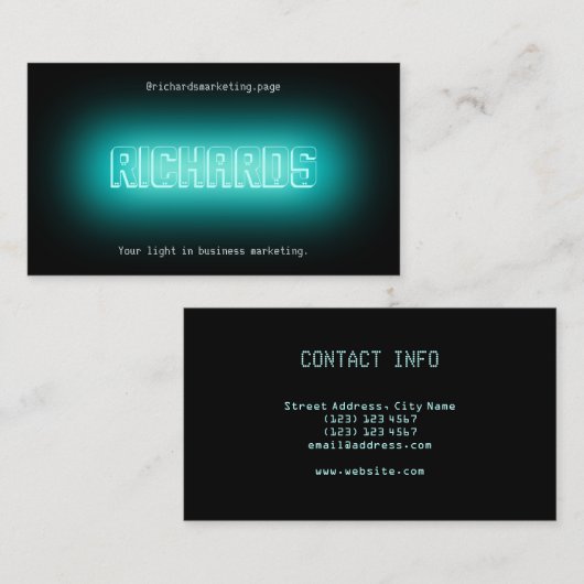 Neonlicht-Zeichenartabdeckung Visitenkarte (Vorne/Hinten)
