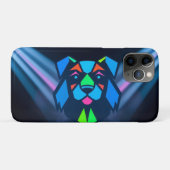 Neonlichter blauer Hund Case-Mate iPhone Hülle (Rückseite (Horizontal))