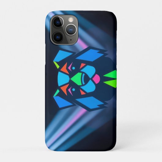 Neonlichter blauer Hund Case-Mate iPhone Hülle (Rückseite)