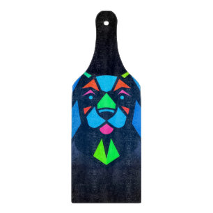 Neonlichter blauer Hund Schneidebrett