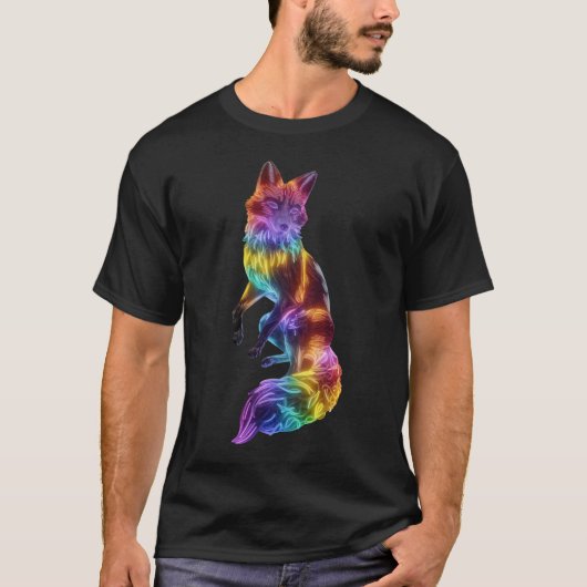 Neonlichter schöner Fuchs T-Shirt (Vorderseite)