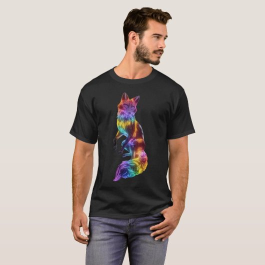 Neonlichter schöner Fuchs T-Shirt (Vorne ganz)
