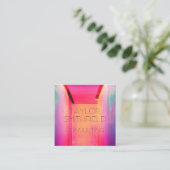 Neonlichtkarte Quadratische Visitenkarte (Stehend Vorderseite)