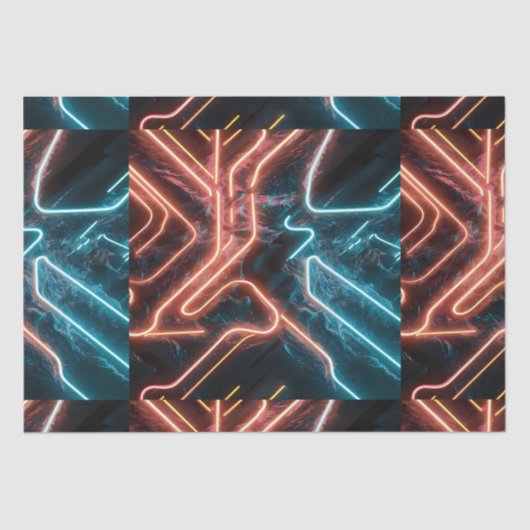 Neonlichtmuster Seidenpapier (Vorderseite)