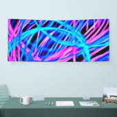 Neonlichtshow, blau banner (Messe)