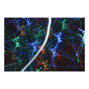 Neonlichtspuren abstrakte Fotografie. Cyberpunk Fotodruck