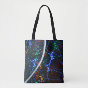 Neonlichtspuren abstrakte Fotografie. Cyberpunk Tasche