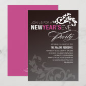 NEONLILA BLÜHEN %PIPE% EINLADUNG SYLVESTERABENDS (Vorne/Hinten)