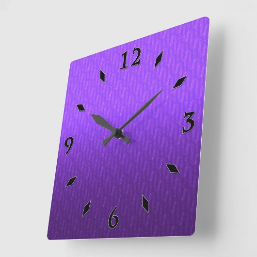 Neonlilac-Verlauf. Quadratische Wanduhr (Winkel)