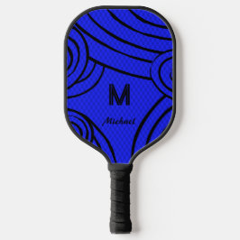 NeonLine 1 Blue Editable Name & Initials Pickleball Schläger