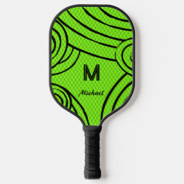 NeonLine 1 Green Editable Name & Initials Pickleball Schläger