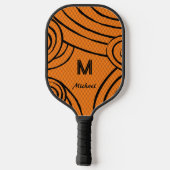 NeonLine 1 Orange Editierbare Namen und Initialen Pickleball Schläger (Rückseite)