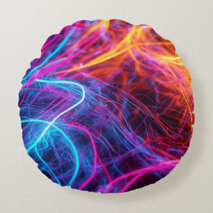 Neonlinien Rundes Kissen