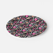 Neonmake-upmuster Pappteller (Schrägansicht)