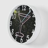 Neonmartini-Getränkentwurf Bar-Küchen-Wand-Uhr Wanduhr (Winkel)
